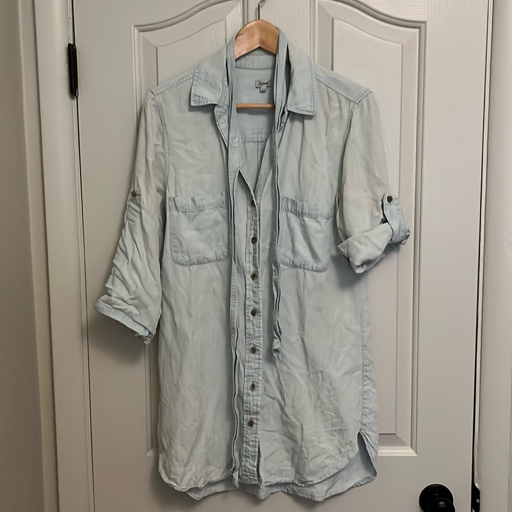 Softest light blue denim-style tunic shirt
